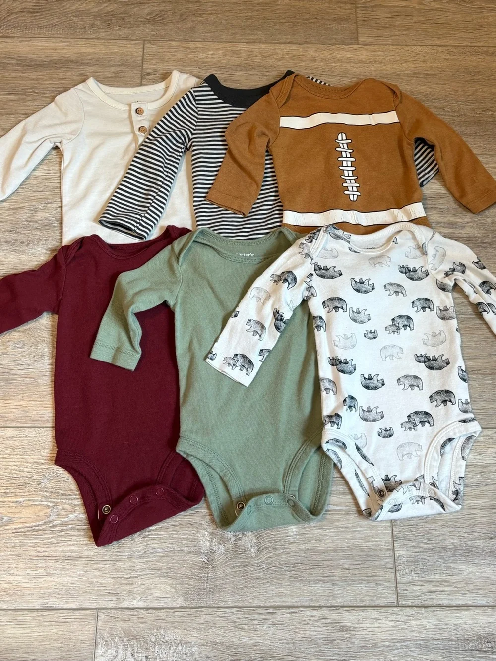 6 Long-Sleeve One-Piece Bodysuit Pack